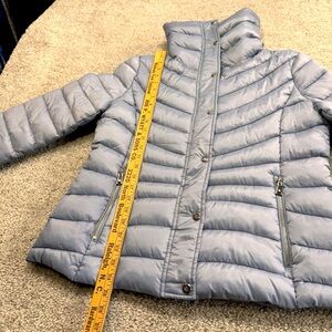 Lauren Ralph Lauren Black‎ Label Silver Blue Puffer Winter Jacket Woman Large
